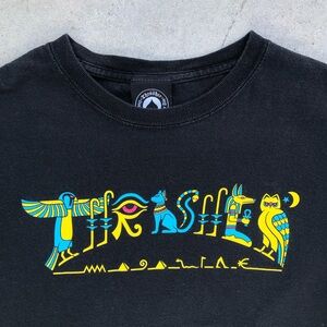 Thrasher Magazine Egyptian Characters Skate Brand Black Tee Size Small